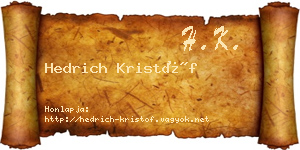 Hedrich Kristóf névjegykártya